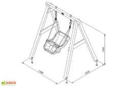 Axi Portique Balançoire Pour Bébé En Bois De Hemlock -Solid || Axi || EXIT TOYS Soldes Boutique portique bebe brun bois imputrescible 120x103x134cm 2