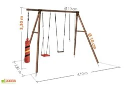 Portique Adulte En Bois Avec Sac De Boxe – Galdar Boxe Soulet -Solid || Axi || EXIT TOYS Soldes Boutique portique bois autoclave sac boxe balancoire debout