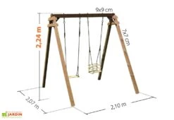 Portique En Bois éco-friendly 1 Balançoire 1 Siège Bébé - Ambre -Solid || Axi || EXIT TOYS Soldes Boutique portique dimensions ambre