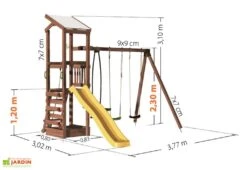 Aire De Jeux Toboggan + Agrès + Mur D'escalade + Bac à Sable – Féroé -Solid || Axi || EXIT TOYS Soldes Boutique portique dimensions feroe