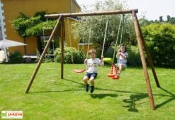 Portique En Bois 2 Balançoires 1 échelle 1 Face-à-face - Gabin -Solid || Axi || EXIT TOYS Soldes Boutique portique gabin balancoires echelle face a face 2