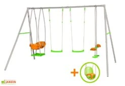 Portique Balançoire Métal Axion 2,20m Luca + Siège Bébé -Solid || Axi || EXIT TOYS Soldes Boutique portique metal enfant axion balancoire bebe face a face nacelle luca 1