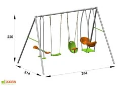 Portique Balançoire Métal Axion 2,20m Luca + Siège Bébé -Solid || Axi || EXIT TOYS Soldes Boutique portique metal enfant axion balancoire bebe nacelle face a face luca