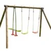 Portique Pour Enfants En Bois 2 Balançoires + 1 Vis-à-vis – Pacco -Solid || Axi || EXIT TOYS Soldes Boutique portique pacco 3 agres bois traite 1