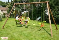 Portique En Bois Pour 6 Enfants Avec 4 Agrès - Suzanne -Solid || Axi || EXIT TOYS Soldes Boutique portique suzanne 3 agre s enfant 1 agre s be be 2