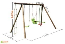 Portique 1 Siège Bébé 1 Balançoire 1 échelle 1 Face-à-face - Suzon -Solid || Axi || EXIT TOYS Soldes Boutique portique suzon dimensions 1