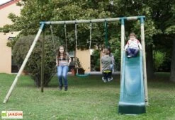 Portique Toboggan Et Balançoires En Bois Comanche 2,30 M -Solid || Axi || EXIT TOYS Soldes Boutique portique toboggan bois balancoires comanche 3