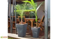 Roto Pot De Fleurs Extérieur En Polyéthylène Et Bois 30 X 45 Cm Quadro S -Solid || Axi || EXIT TOYS Soldes Boutique pot de fleurs exte rieur en polye thyle ne et bois 30x45cm quadro s expo