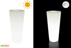 Pot De Fleurs Lumineux Blanc Polyéthylène Hydra H85 Ø39 -Solid || Axi || EXIT TOYS Soldes Boutique pot fleur exterieur polyethylene hydra 85cm lumineux 2