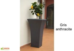 Pot De Fleurs Polyéthylène Patio H85 L48 (pls. Coloris) -Solid || Axi || EXIT TOYS Soldes Boutique pot fleurs plastique rotomoule polyethylene blanc gris 18l 2