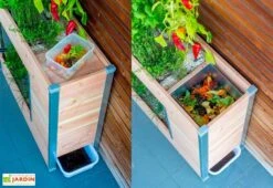Potager Sur Pieds Balcomposteur Et Composteur Intégré – Bois Douglas -Solid || Axi || EXIT TOYS Soldes Boutique potager urbain jardiniere bois composteur francais 2