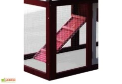 Poulailler En Bois Bicolore Standard 2-3 Poules (150 X 60 X 90 Cm) -Solid || Axi || EXIT TOYS Soldes Boutique poulailler bois rouge blanc trois poules 3 1