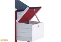 Poulailler En Bois Bicolore Standard 2-3 Poules (150 X 60 X 90 Cm) -Solid || Axi || EXIT TOYS Soldes Boutique poulailler bois rouge blanc trois poules 9 1
