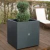 Jardinière Cube En Métal Thermolaqué - 70 X 70 X 70 Cm -Solid || Axi || EXIT TOYS Soldes Boutique profil jardiniere gris anthracite exterieur hg 1