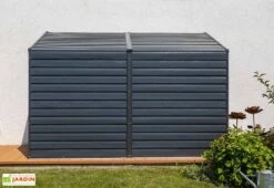 Armoire De Jardin En Acier Galvanisé 124 X 295 Cm -Solid || Axi || EXIT TOYS Soldes Boutique remise jardin metal anthracite 1