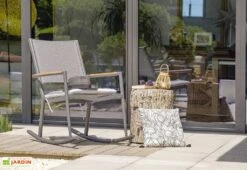 Rocking Chair D’Extérieur En Aluminium Et Textilène Honfleur