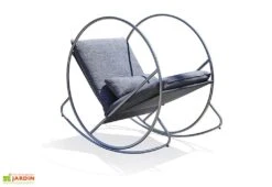 Rocking Chair De Jardin En Inox Et Textilène - Caprera