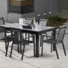 Salon De Jardin HPL Star Noir : Table Extensible Alu + 6 Fauteuils -Solid || Axi || EXIT TOYS Soldes Boutique salon de jardin aluminium hpl 6 10 personnes noir