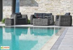 Salon De Jardin Bahamas : 1 Banquette + 2 Fts + 1 Table + 1 Desserte