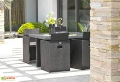 Salon De Jardin Encastrable : 1 Table + 4 Fauteuils -Solid || Axi || EXIT TOYS Soldes Boutique salon de jardin pvc 4 aluminium resine tressee