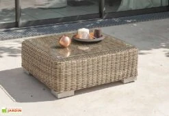 Salon De Jardin Résine Tressée Beige Montmartre - 7 Pièces -Solid || Axi || EXIT TOYS Soldes Boutique salon de jardin re sine tresse e beige montmartre 7 pie ces