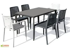 Salon De Jardin : 1 Table 160 X 90 Cm + 4 Chaises + 2 Fauteuils – Park -Solid || Axi || EXIT TOYS Soldes Boutique salon de jardon table 6 chaises 6