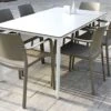 Salon De Jardin : 1 Table Aluminium 160 X 90 Cm + 6 Fauteuils – Dock -Solid || Axi || EXIT TOYS Soldes Boutique salon jardin 6 places aluminium blanc taupe