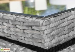 Salon De Jardin En Résine Tressée Encastrable Gris : 1 Table + 4 Fts -Solid || Axi || EXIT TOYS Soldes Boutique salon jardin acier resine tressee grise 4places encastrable 2