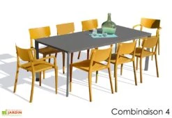 Salon De Jardin : 1 Table 200 X 90 Cm + 6 Chaises + 2 Fauteuils – Town 12 Salon De Jardin : 1 Table 200 X 90 Cm + 6 Chaises + 2 Fauteuils – Town -Solid || Axi || EXIT TOYS Soldes Boutique salon jardin alu 8 places anthracite jaune 1