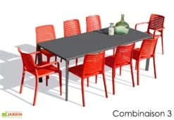 Salon De Jardin : 1 Table 200 X 90 Cm + 6 Chaises + 2 Fauteuils – Park -Solid || Axi || EXIT TOYS Soldes Boutique salon jardin alu 8 places anthracite rouge 1