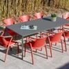 Salon De Jardin : 1 Table Aluminium 200 X 90 Cm Anthracite + 8 Fauteuils – Fado -Solid || Axi || EXIT TOYS Soldes Boutique salon jardin alu 8 places fado meet