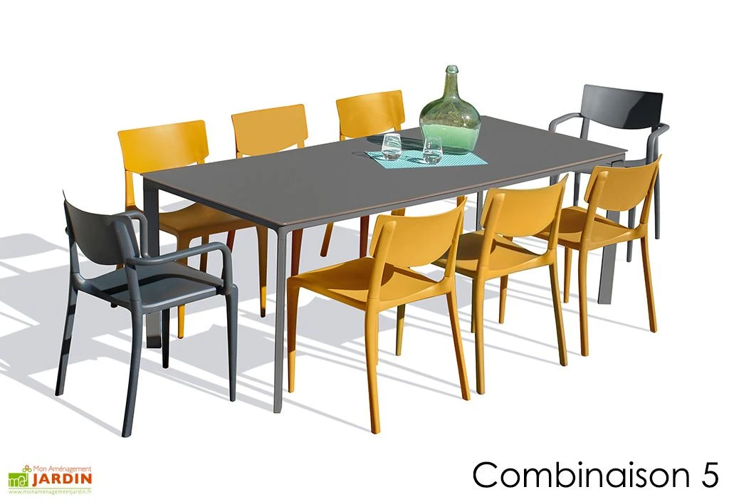 Salon De Jardin : 1 Table 200 X 90 Cm + 6 Chaises + 2 Fauteuils – Town 8 Salon De Jardin : 1 Table 200 X 90 Cm + 6 Chaises + 2 Fauteuils – Town – Image 6