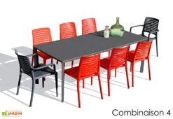 Salon De Jardin : 1 Table 200 X 90 Cm + 6 Chaises + 2 Fauteuils – Park -Solid || Axi || EXIT TOYS Soldes Boutique salon jardin alu 8 places gris anthracite rouge