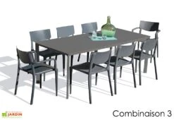 Salon De Jardin : 1 Table 200 X 90 Cm + 6 Chaises + 2 Fauteuils – Town 11 Salon De Jardin : 1 Table 200 X 90 Cm + 6 Chaises + 2 Fauteuils – Town -Solid || Axi || EXIT TOYS Soldes Boutique salon jardin alu 8 places gris anthracite 1 1