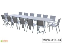 Salon De Jardin Aluminium Tulum Blanc Et Aspect Bois (TB + FT + CH) -Solid || Axi || EXIT TOYS Soldes Boutique salon jardin aluminium blanc effet bois table rallonge fauteuils chaises 3