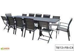 Salon De Jardin Aluminium Modulo Gris Anthracite (TB + FT + CH) -Solid || Axi || EXIT TOYS Soldes Boutique salon jardin aluminium gris anthracite modulo 4 12 personnes chaise fauteuil 5