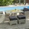 Salon De Jardin En Aluminium Et Résine Tressée Oceane Lunch – 8 Places