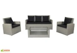 Salon De Jardin En Résine Tressée Portovecchio 5 Places -Solid || Axi || EXIT TOYS Soldes Boutique salon jardin bas resine tressee porto