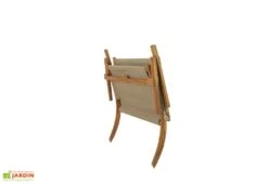 Salon De Jardin En Bois D’Acacia Et Tissu 4 Places Primavera Taupe -Solid || Axi || EXIT TOYS Soldes Boutique salon jardin bois acacia 4 places 4