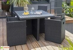 Salon De Jardin Encastrable : 1 Table + 4 Fauteuils