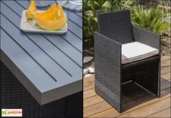 Salon De Jardin Encastrable : 1 Table + 4 Fauteuils -Solid || Axi || EXIT TOYS Soldes Boutique salon jardin encastrable 4personnes resine tressee noire 3