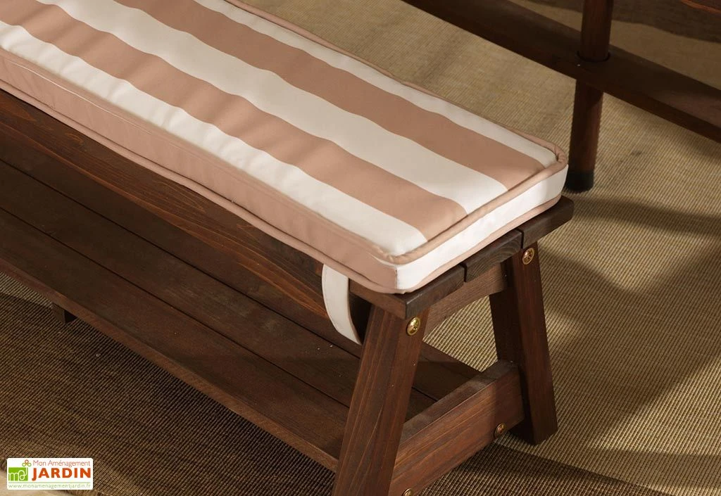 KidKraft Salon De Jardin Bois Pour Enfants : Table, Bancs, Parasol Taupe 7 KidKraft Salon De Jardin Bois Pour Enfants : Table, Bancs, Parasol Taupe – Image 5