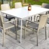 Salon De Jardin : 1 Table Aluminium 160 X 90 Cm + 6 Fauteuils – Hall -Solid || Axi || EXIT TOYS Soldes Boutique salon jardin meet hall 6 fauteuils table blanche