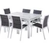 Salon De Jardin Aluminium : Table Extensible 135/270 Cm + Fauteuils -Solid || Axi || EXIT TOYS Soldes Boutique salon jardin modulo wilsa aluminium verre decors bois 6fauteuils