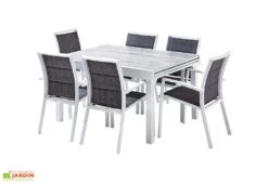 Salon De Jardin Aluminium : Table Extensible 135/270 Cm + Fauteuils
