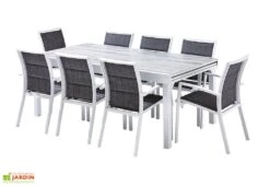 Salon De Jardin Aluminium : Table Extensible 200/320 Cm + Fauteuils -Solid || Axi || EXIT TOYS Soldes Boutique salon jardin modulo wilsa aluminium verre decors bois 8fauteuils
