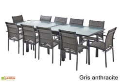 Salon De Jardin Modulo : Table Extensible + 10 Fauteuils -Solid || Axi || EXIT TOYS Soldes Boutique salon jardin modulo wilsa table extensible 10 fauteuils aluminium verre 4