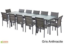 Salon De Jardin Modulo : Table Extensible + 12 Fauteuils -Solid || Axi || EXIT TOYS Soldes Boutique salon jardin modulo wilsa table extensible 12 fauteuils aluminium verre 2