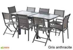 Salon De Jardin Modulo : Table Extensible + 4 Fauteuils + 4 Chaises -Solid || Axi || EXIT TOYS Soldes Boutique salon jardin modulo wilsa table extensible 4fauteuils 4chaises aluminium verre 3