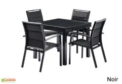 Salon De Jardin Modulo : Table Extensible + 4 Fauteuils -Solid || Axi || EXIT TOYS Soldes Boutique salon jardin modulo wilsa table extensible 4fauteuils aluminium verre 2